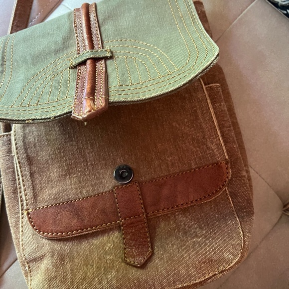 Fossil Mona Crossbody Handbag Canvas Boho Messenger - Picture 3 of 7